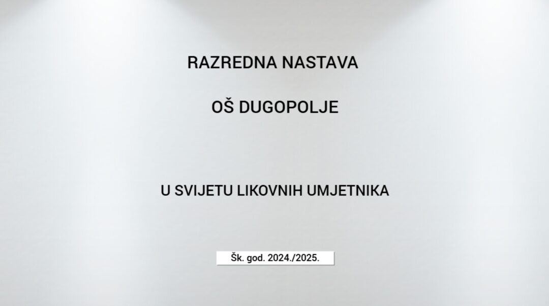 Projekt U svijetu likovnih umjetnika